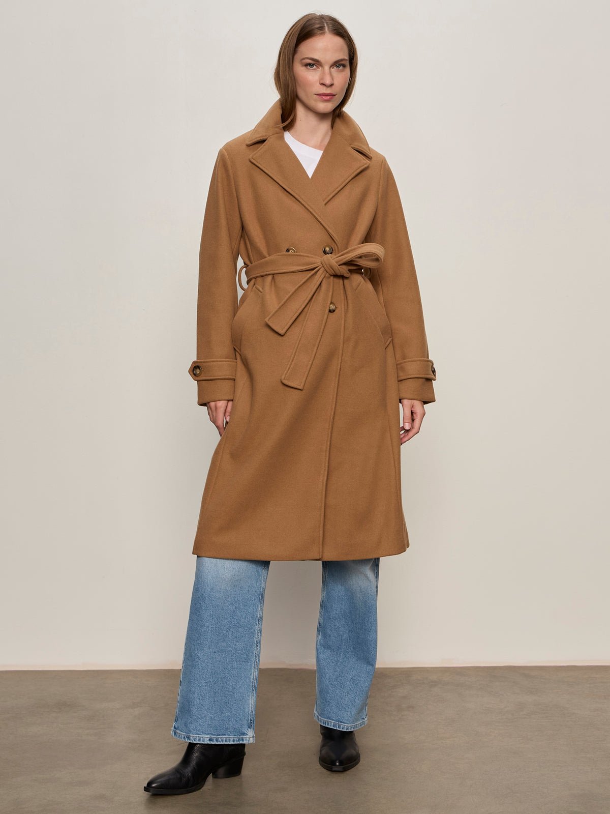 Aria Wrap Coat Camel - Image 3