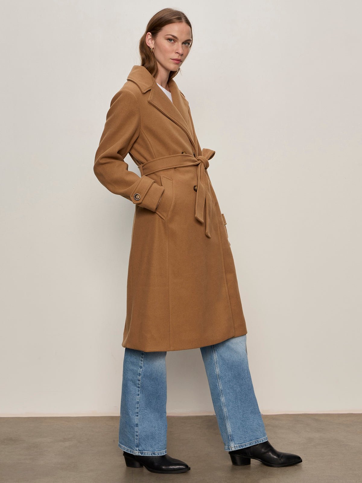 Aria Wrap Coat Camel - Image 4