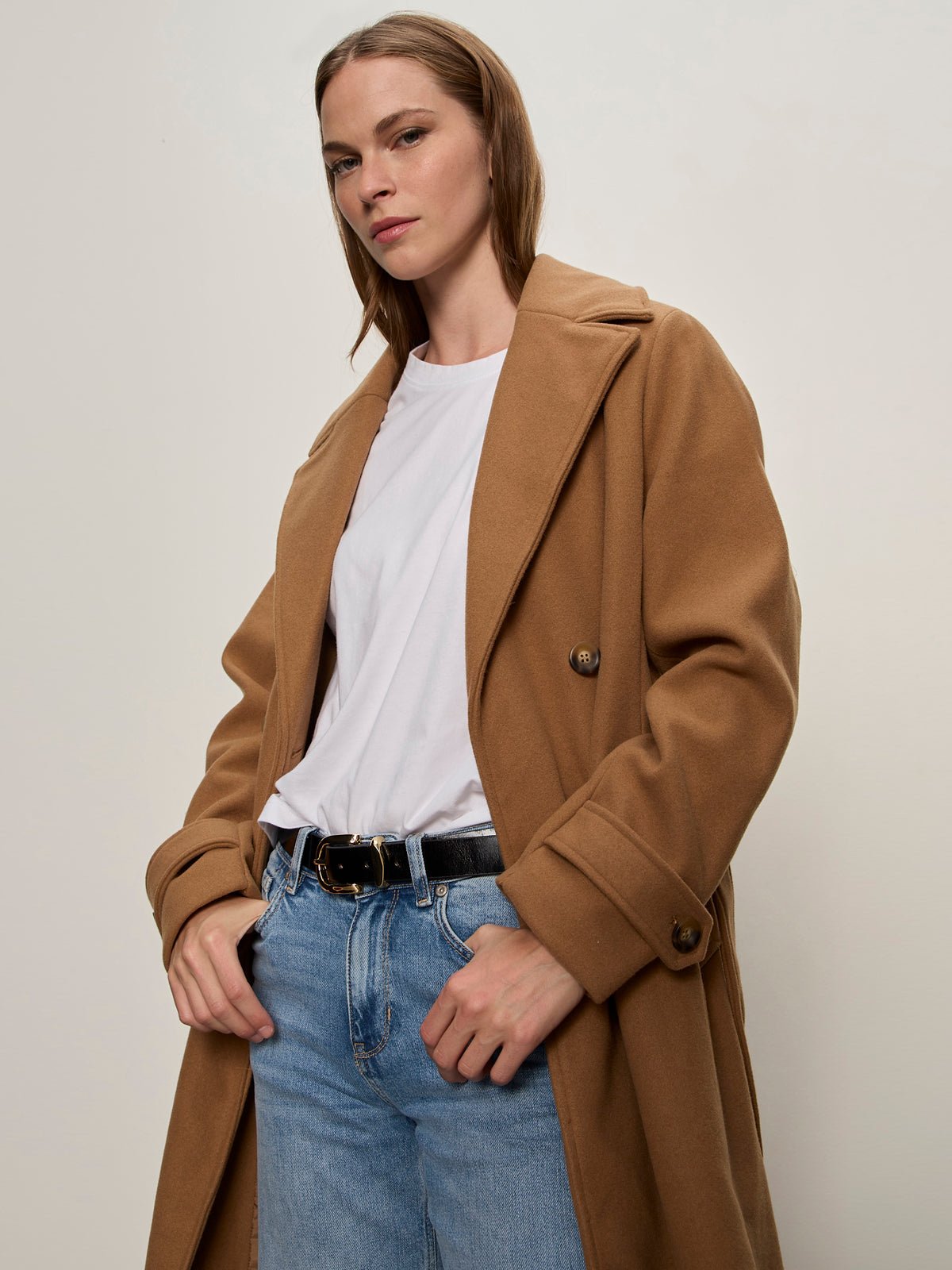 Aria Wrap Coat Camel - Image 6