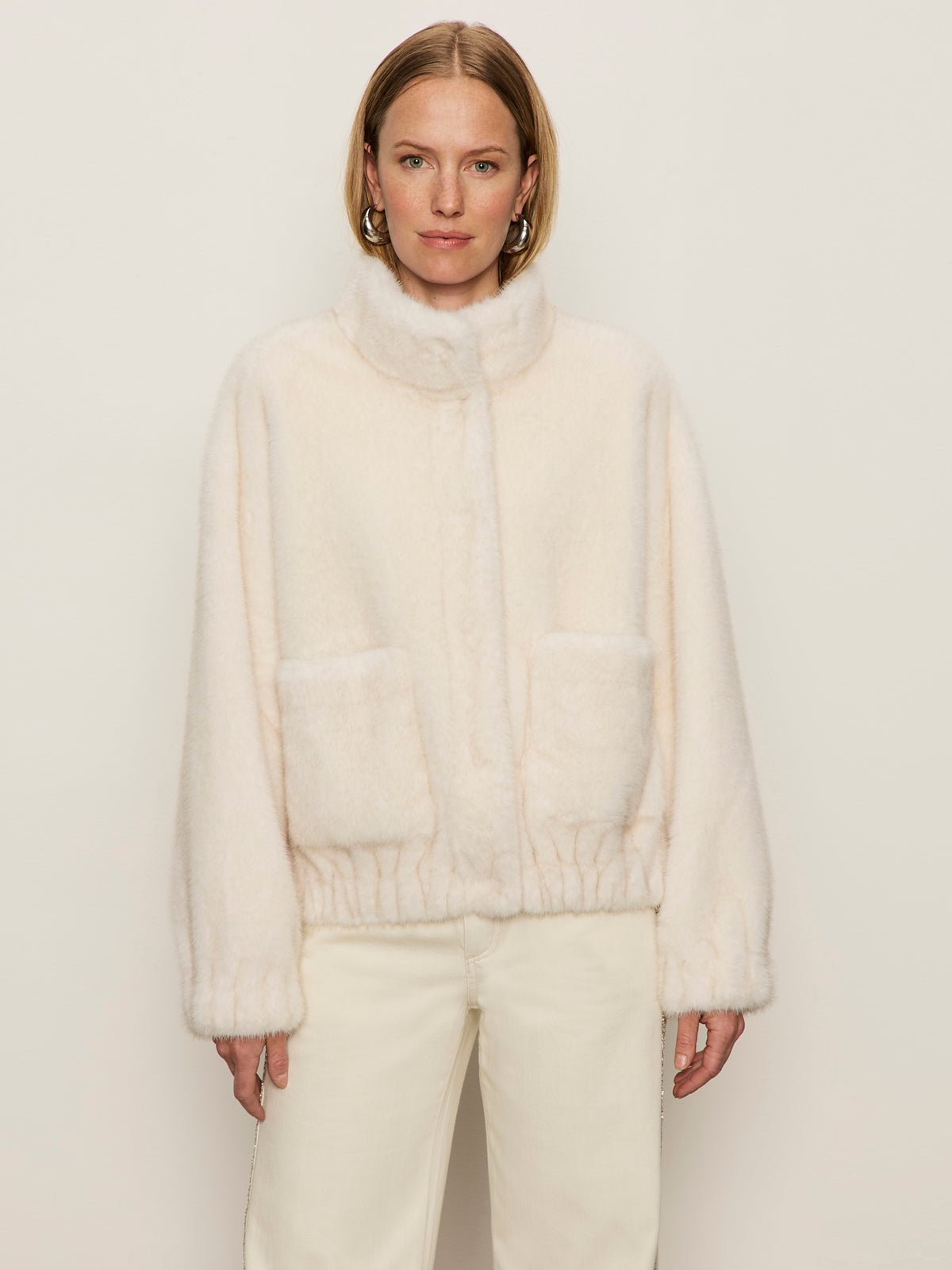 Coco Fur Jacket Almond Cream - Image 2