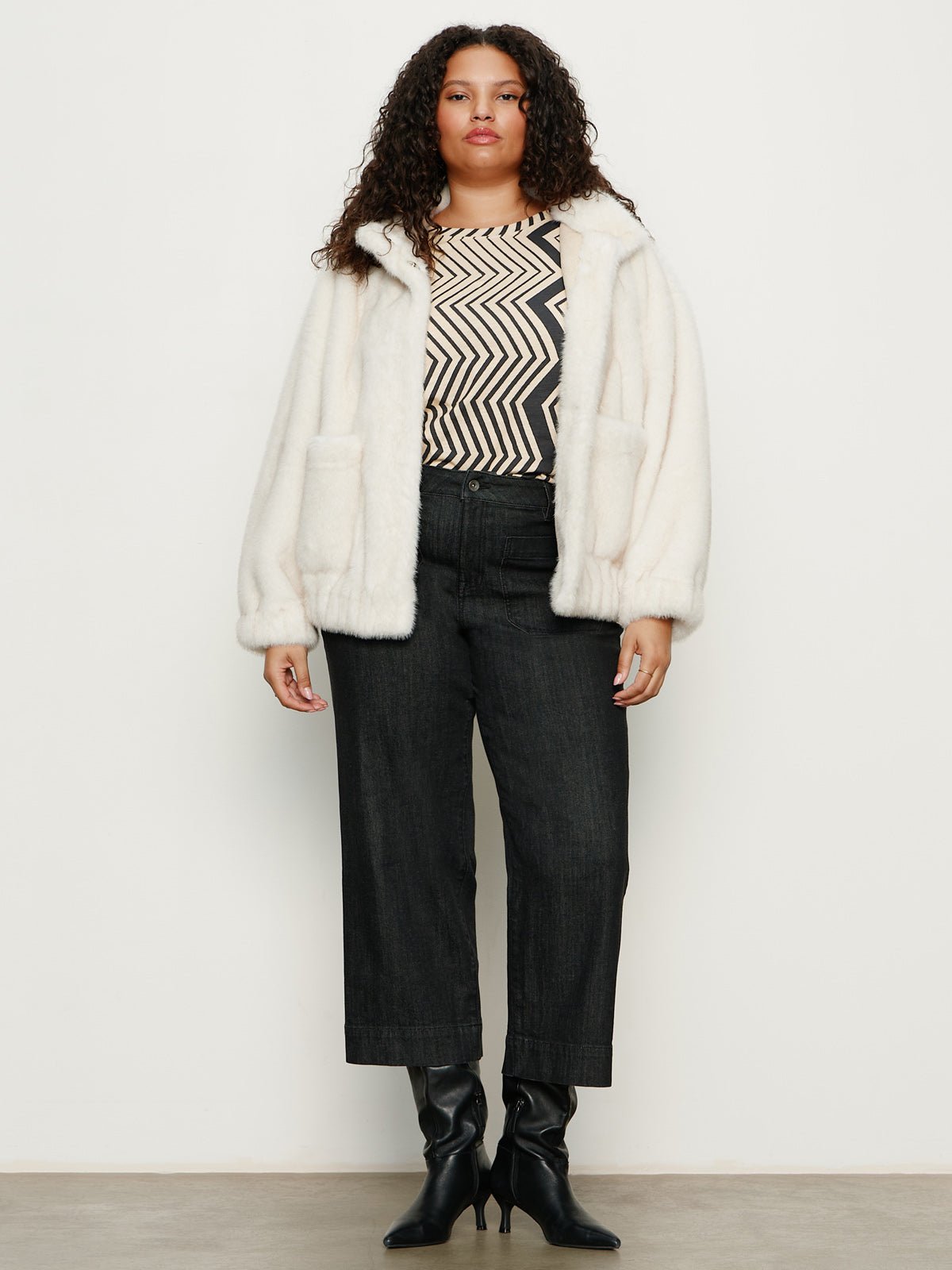 Coco Fur Jacket Almond Cream Extended Sizing - Image 5