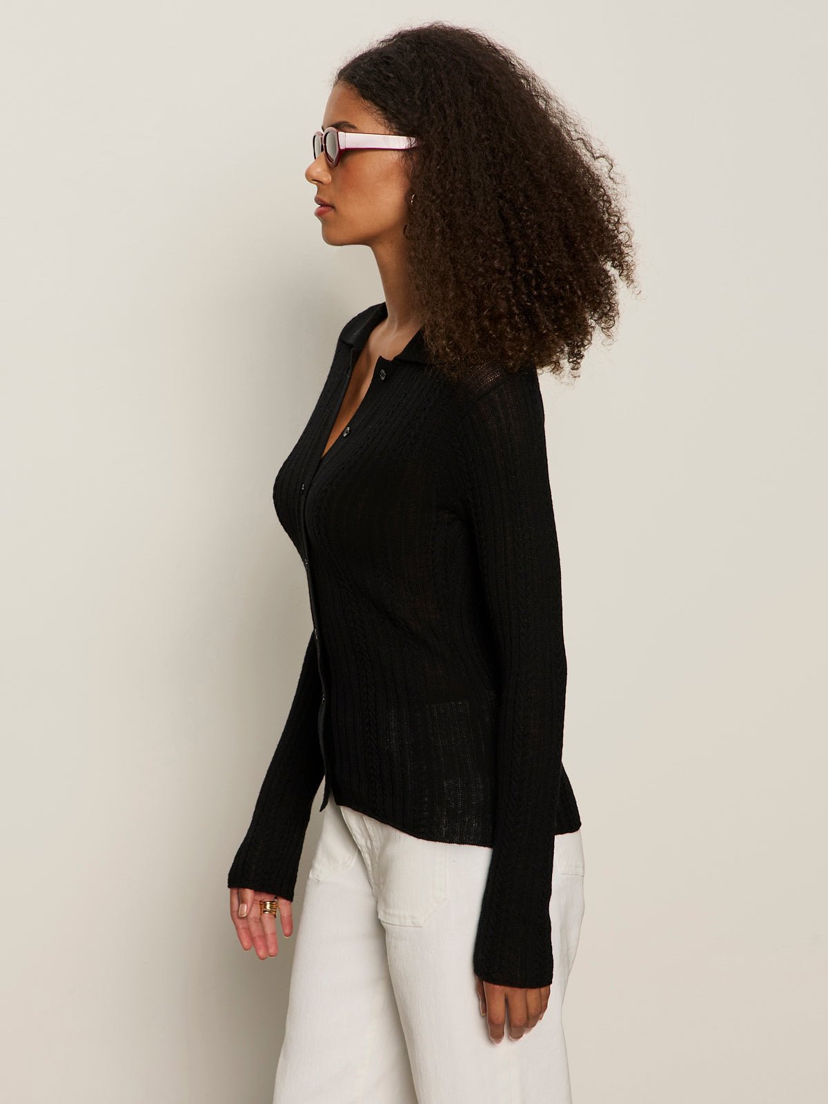 Dreamy Cable Shirt Black - Image 3