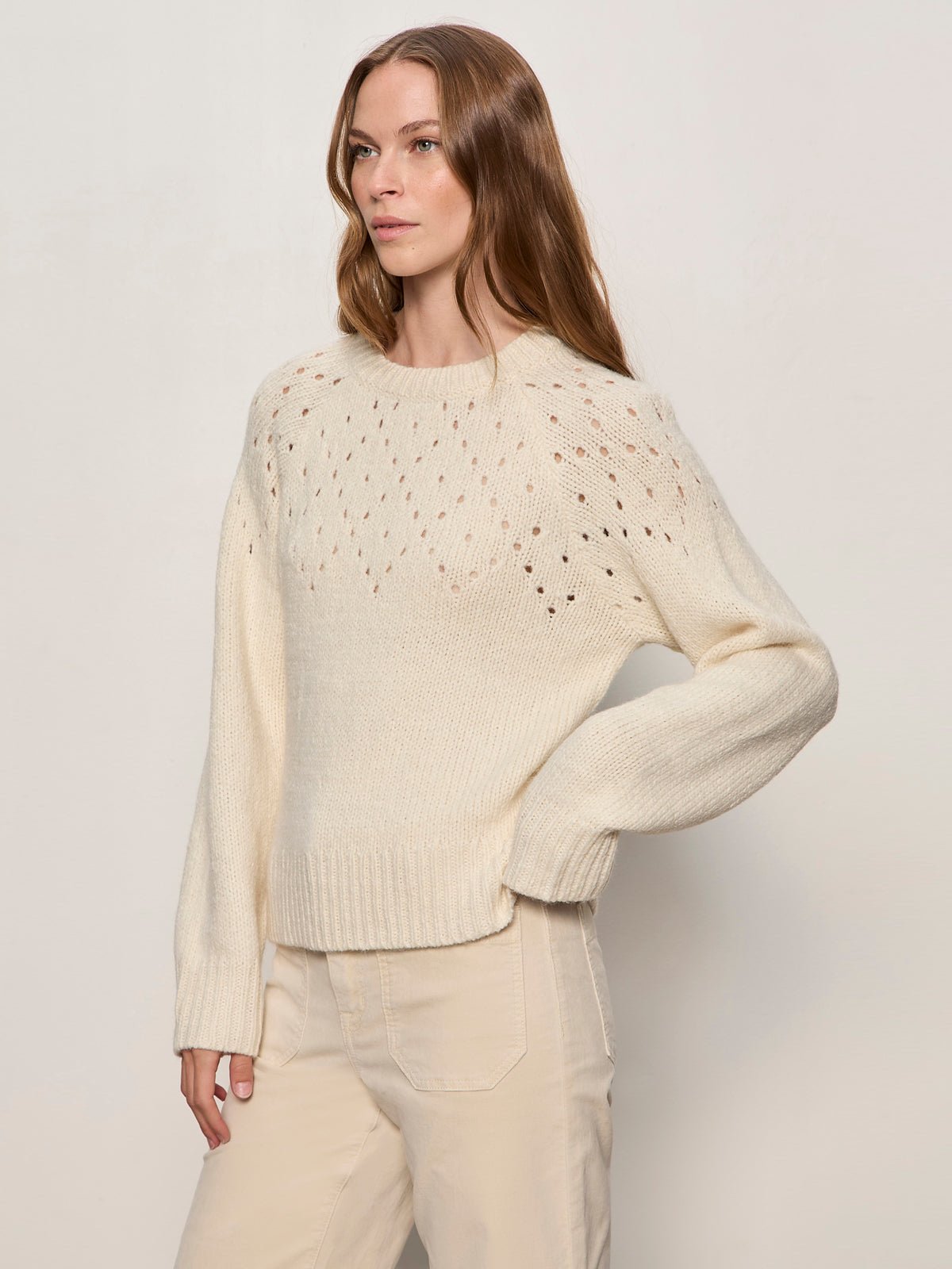 Femme Openwork Sweater Vanilla Creme - Image 4