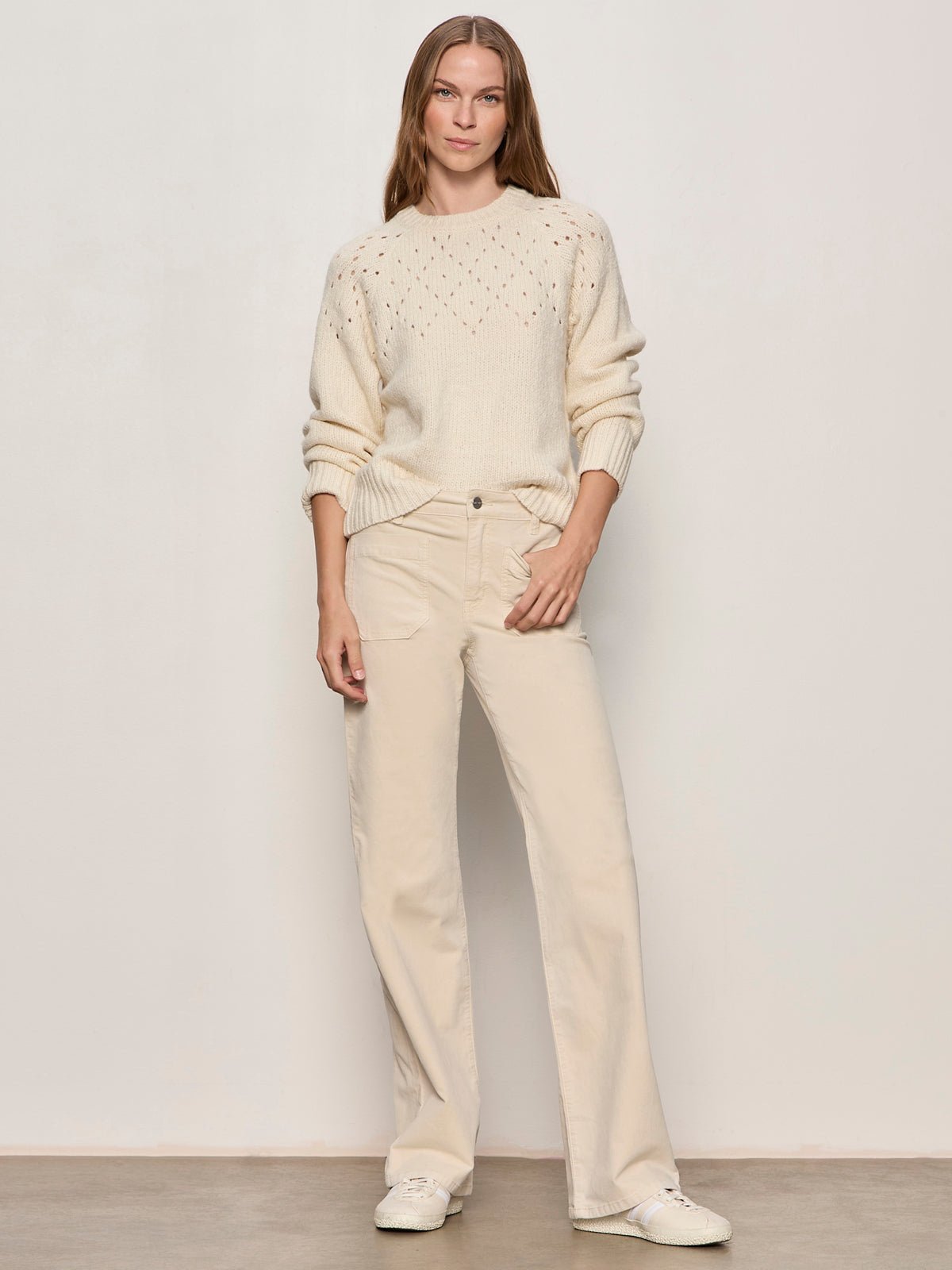 Femme Openwork Sweater Vanilla Creme - Image 6