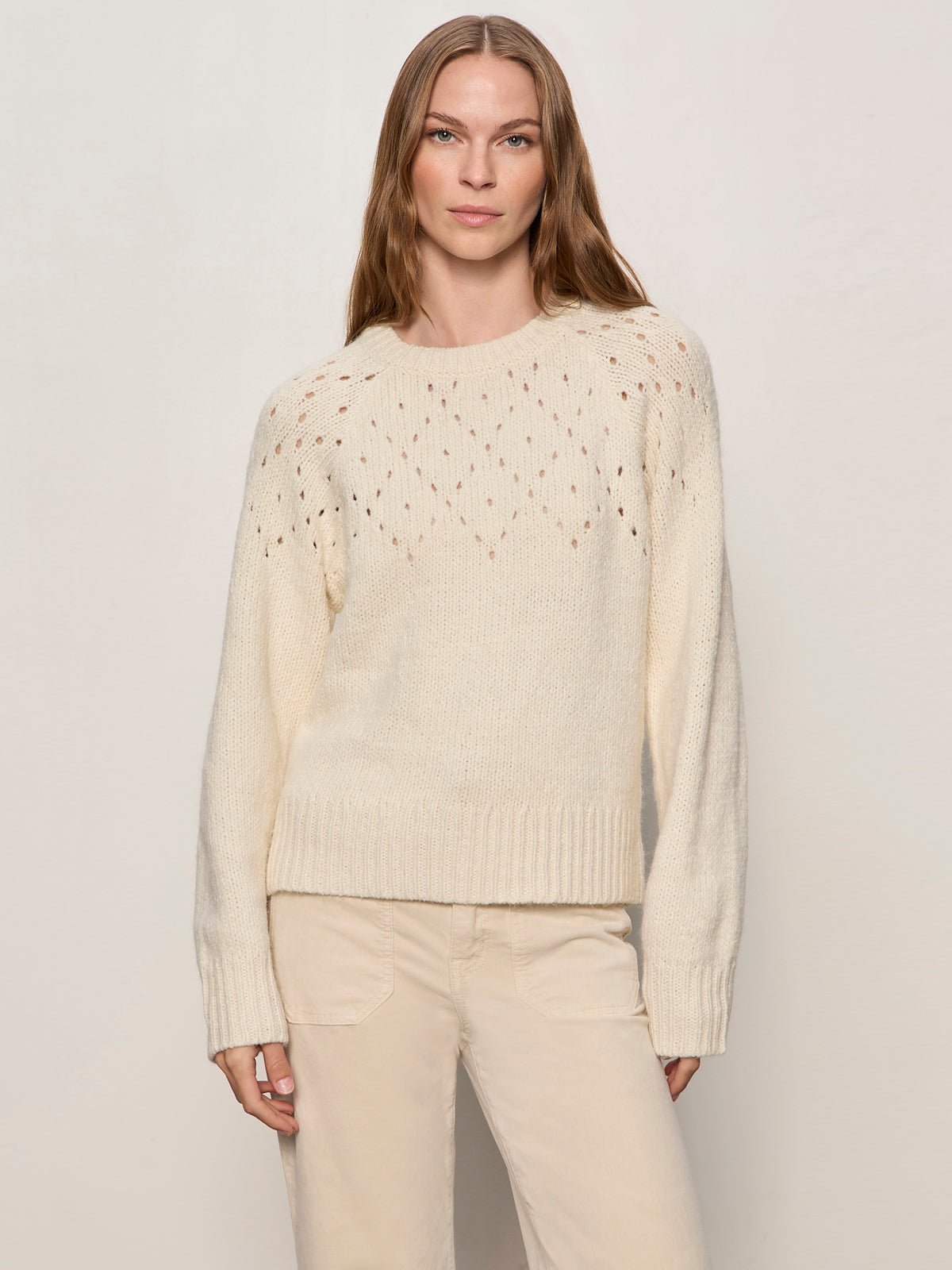 Femme Openwork Sweater Vanilla Creme - Image 5
