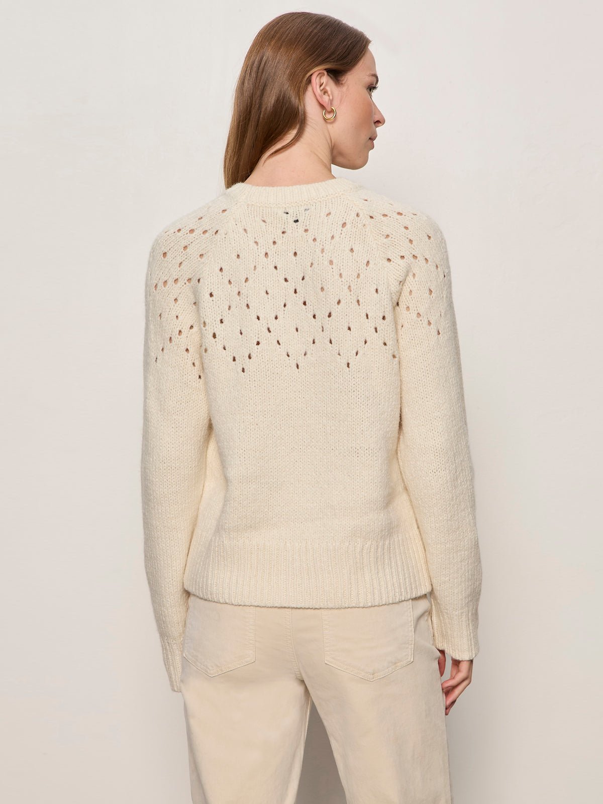 Femme Openwork Sweater Vanilla Creme - Image 3