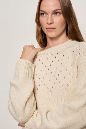 Femme Openwork Sweater Vanilla Creme