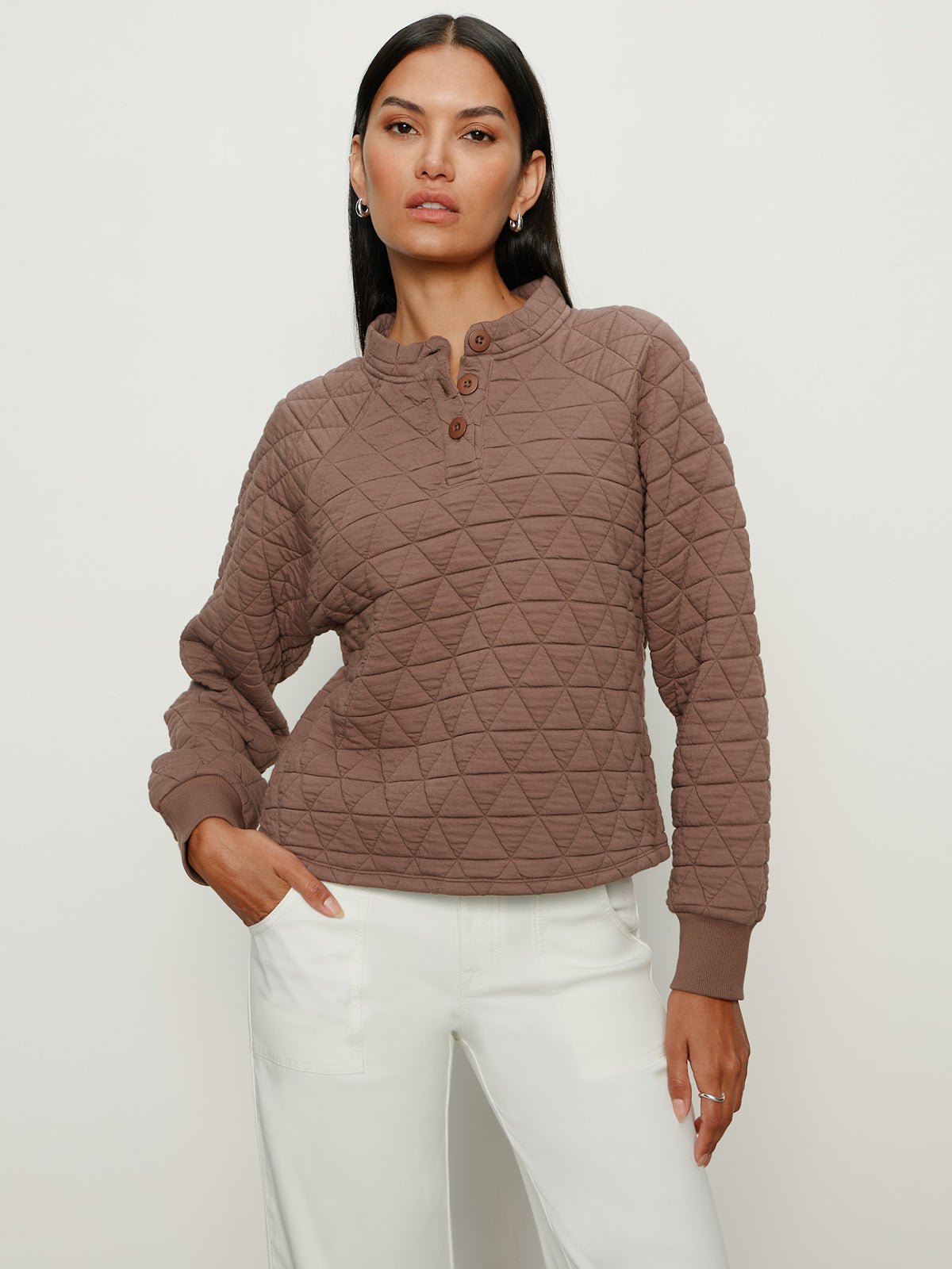 Quilted Button Popover Morel - Image 3