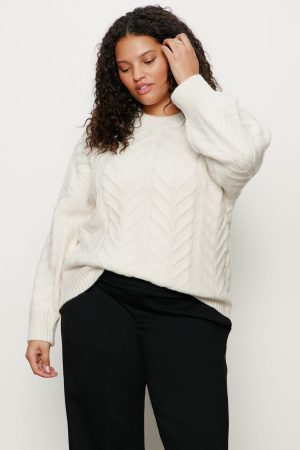 Snow Bunny Statement Sweater Chalk Extended Sizing