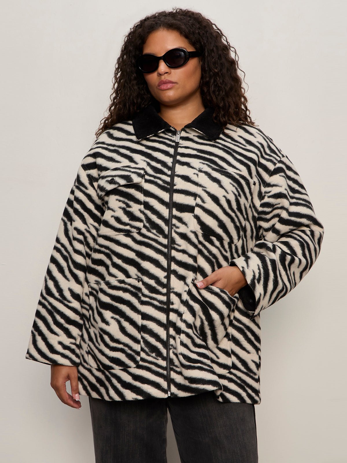 Soiree Barn Jacket Striking Zebra Extended Sizing - Image 2